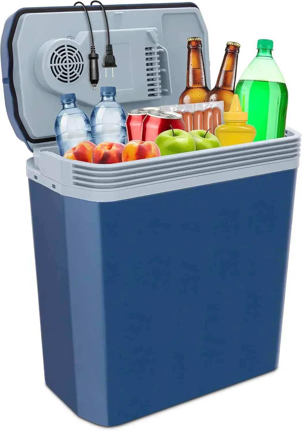 Electric Cooler & Warmer with Handle 24 L Portable Thermoelectric Fridge for Vehicles Trucks wourant