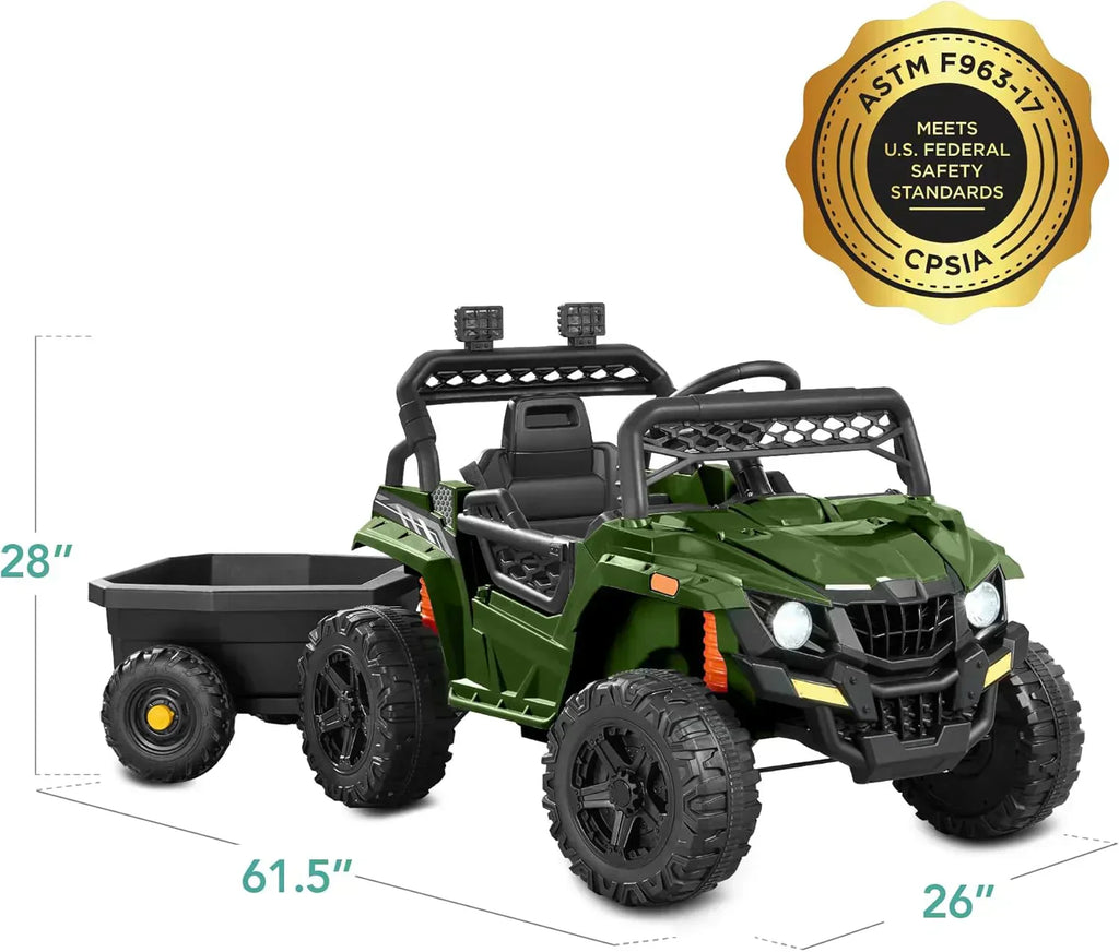 Children's black UTV electric children's car wourant