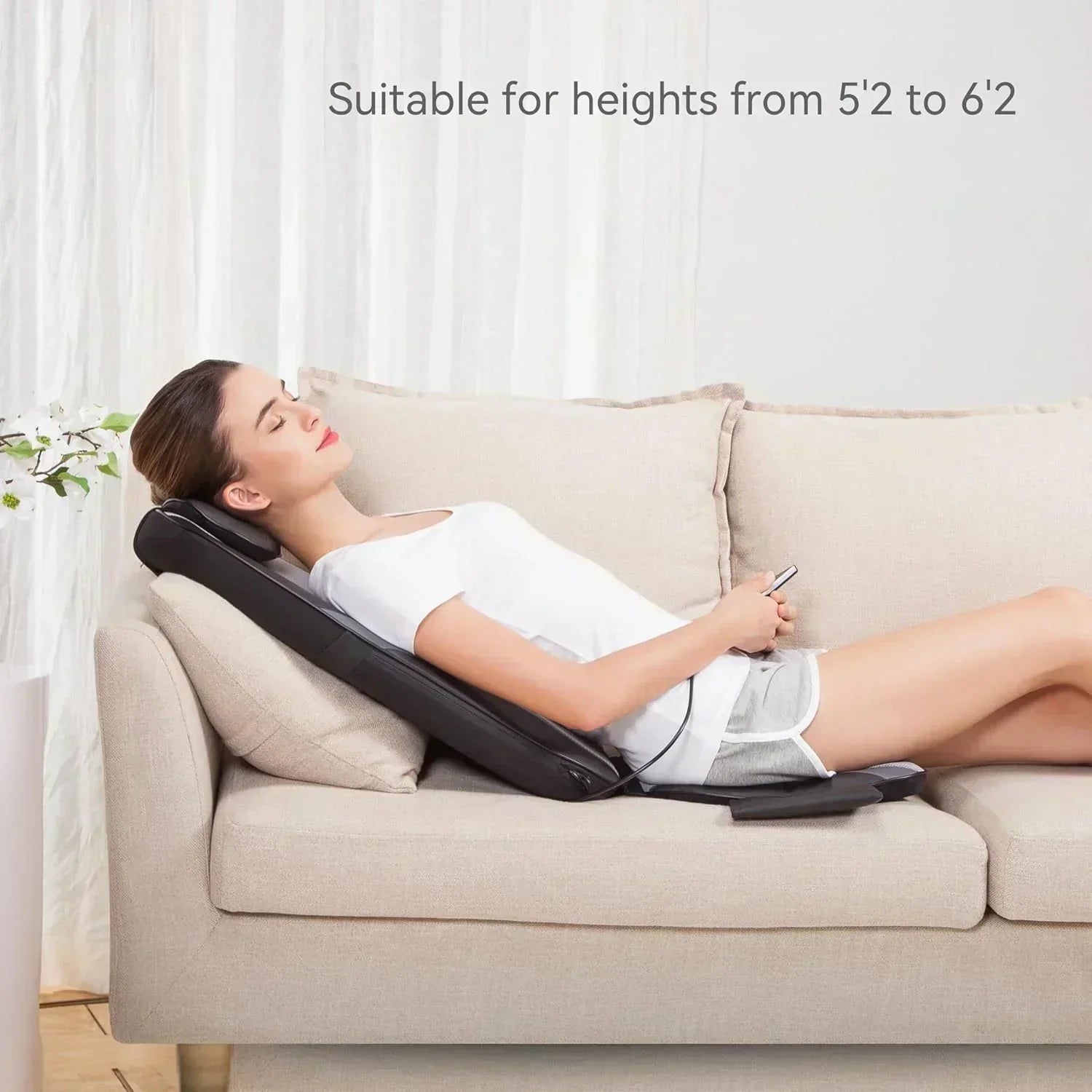 Snailax Shiatsu Massage Cushion with Heat Massage Chair Pad Kneading Back Massager for Home wourant