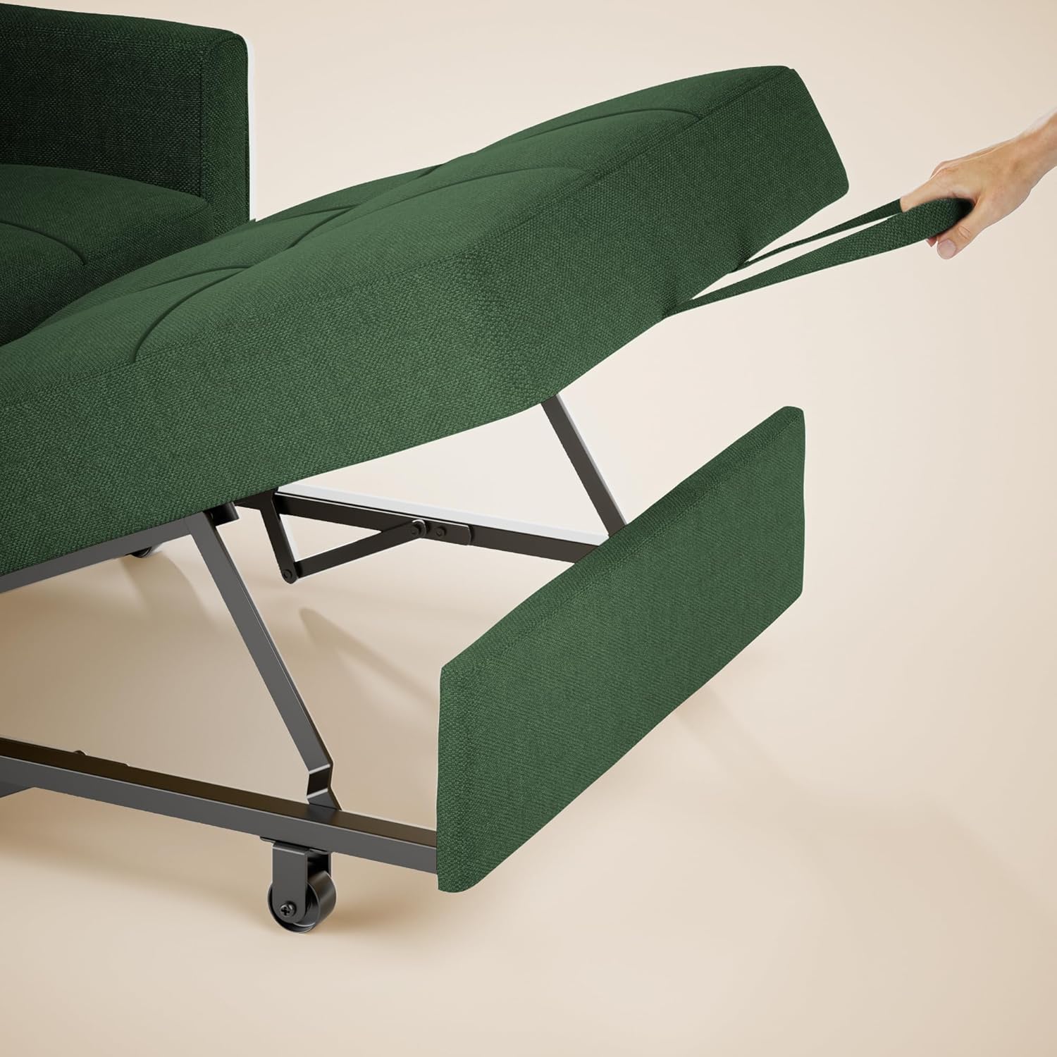 Sofa Bed Chair 3 in 1 Convertible Pullout Single Sleeper Chair Bed Spacious Multifunctional Sofa wourant