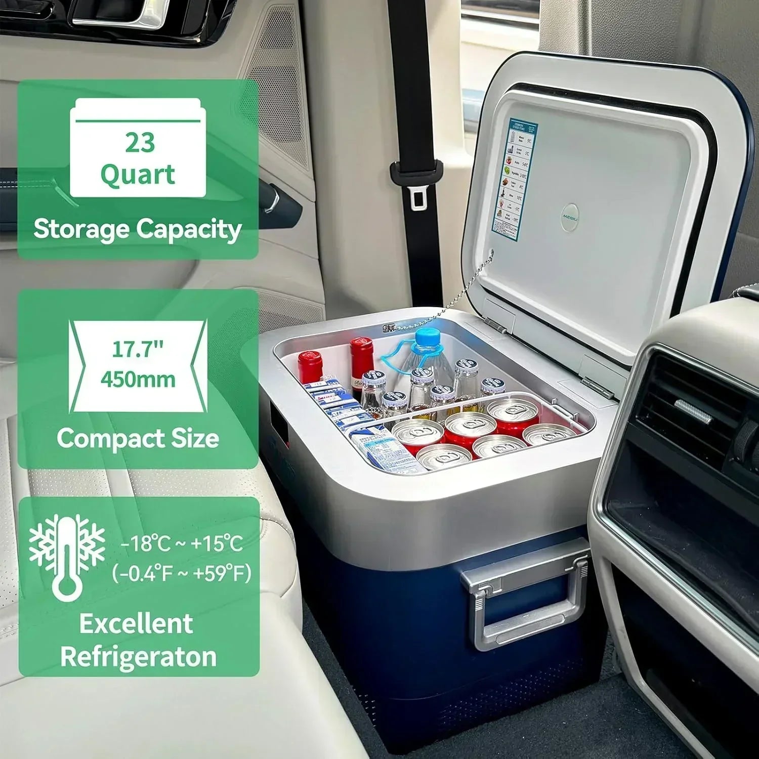 Car Fridge Portable 12 Volt Refrigerator 23 Quart (22 Liter) Freezer Compressor Cooler 12V/24V wourant