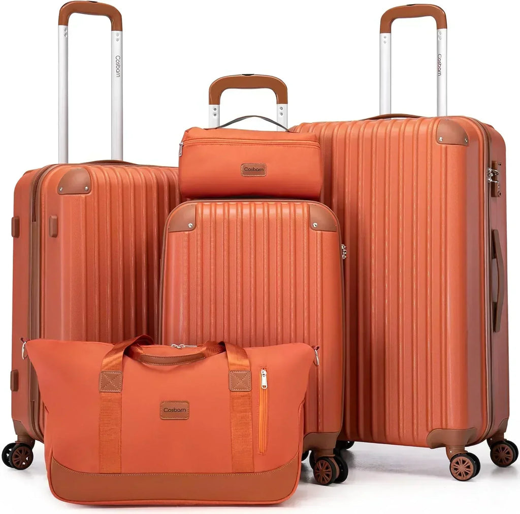 Luggage Sets 5 Piece Suitcases with Wheels Suitcase Set ABS Hard Case Luggage wourant
