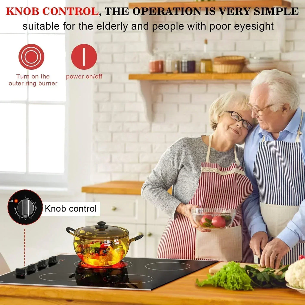 Karinear 30 Inch Electric Cooktop 4 Burners Built-in Ceramic Cooktop Radiant Electric Stove Top wourant