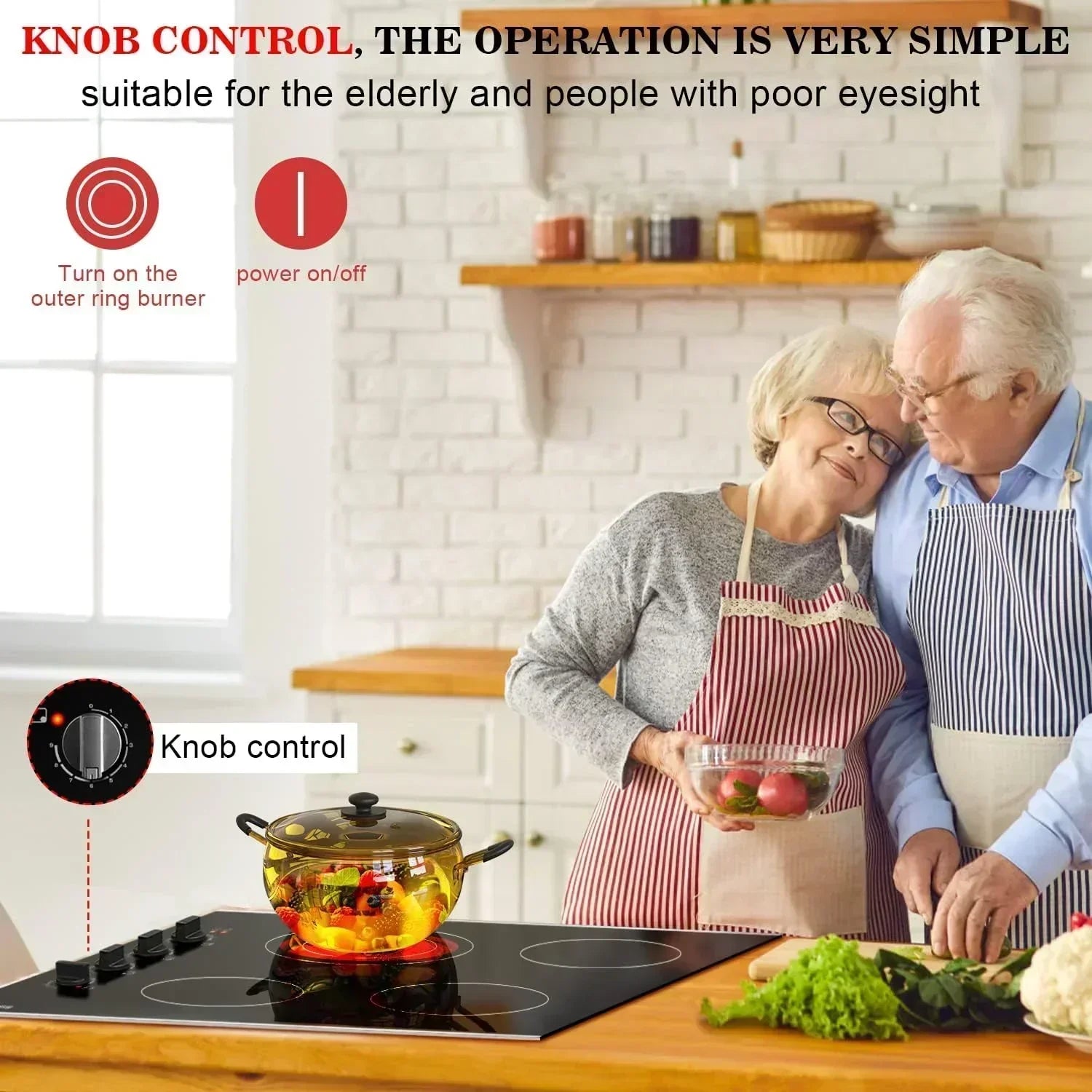 Karinear 30 Inch Electric Cooktop 4 Burners Built-in Ceramic Cooktop Radiant Electric Stove Top wourant