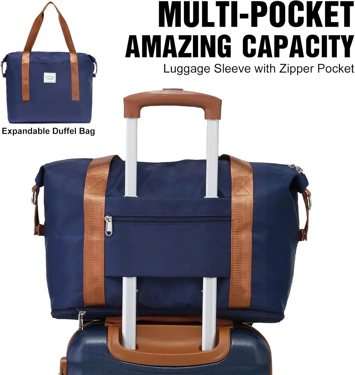 LONG VACATION 6 Piece Luggage Set Carry on Suitcase with ABS+PC hardshell Spinner Wheels wourant