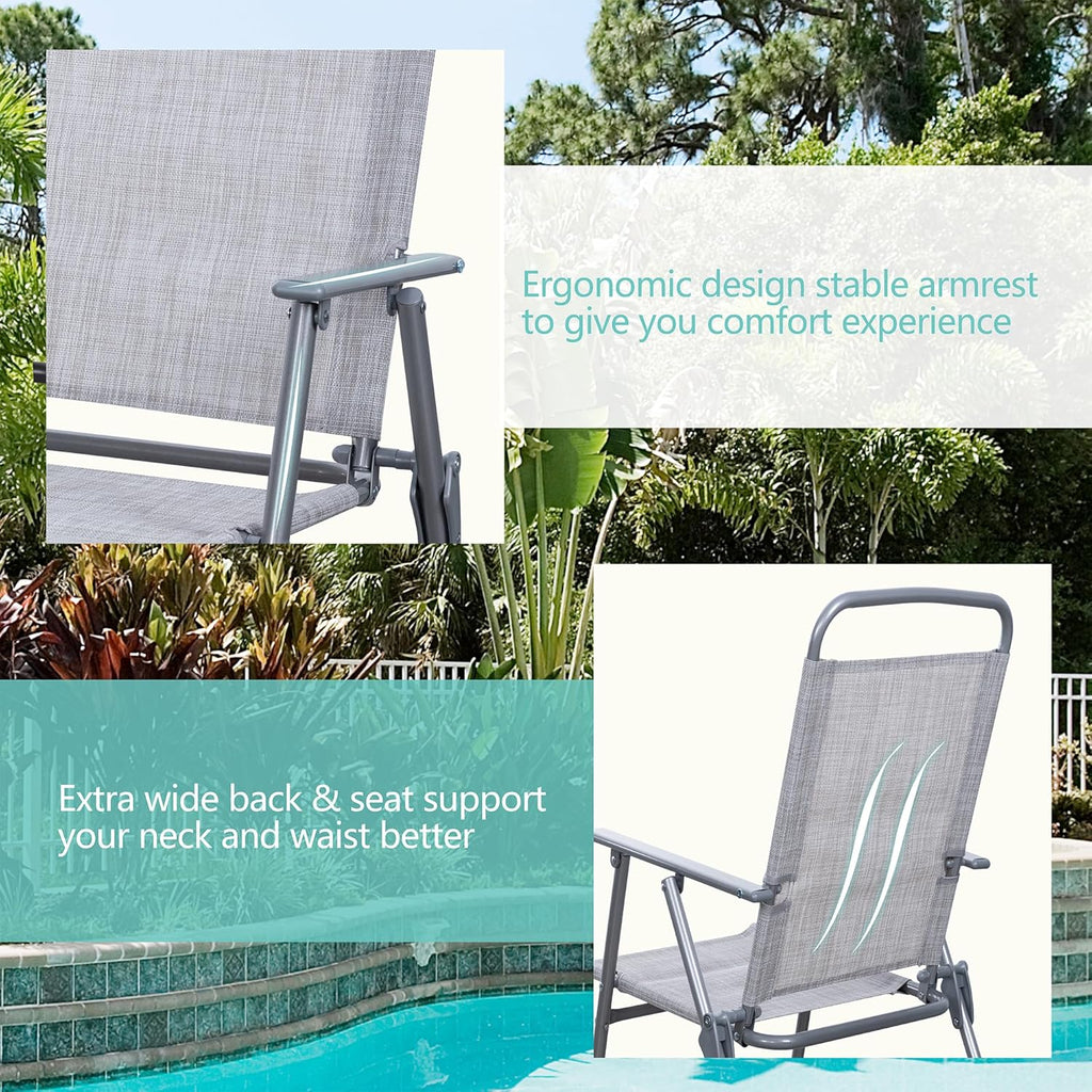 Vongrasig 6 Piece Folding Patio Dining Set Small Metal Outdoor Garden Patio Table and Chair Set wourant