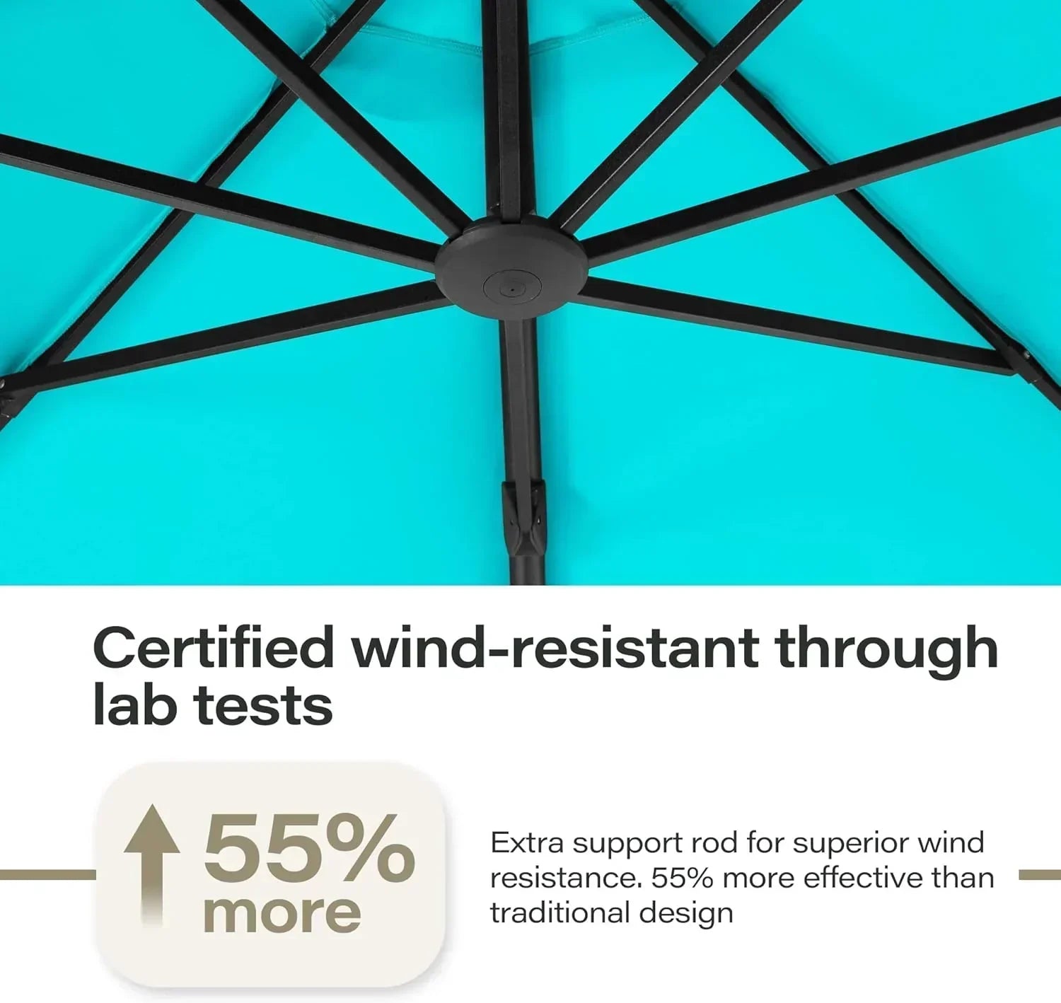 LAUSAINT HOME Outdoor Patio Umbrella with Base included 11 FT Deluxe Curvy Cantilever Umbrella wourant