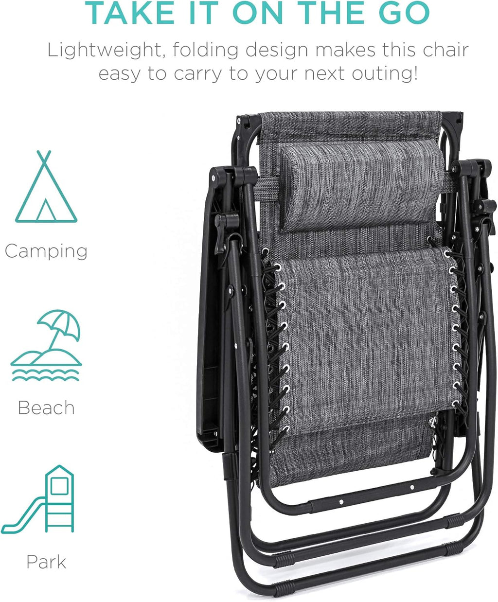 Best Choice Products Folding Zero Gravity Recliner Patio Lounge Chair Adjustable Canopy Shade wourant