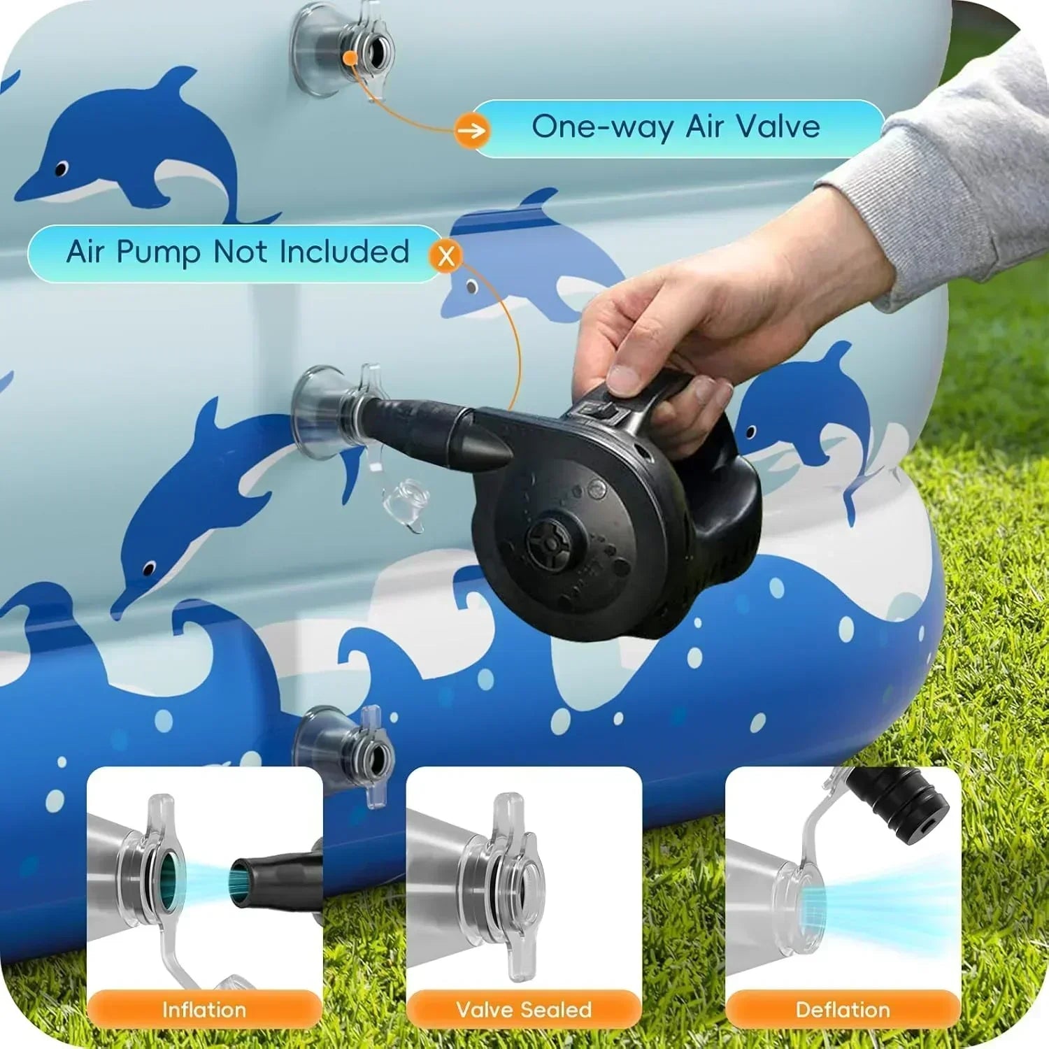 Inflatable Swimming Pool with Seats 130" x 72" x 22" Full-Sized Durable PVC Thickened wourant
