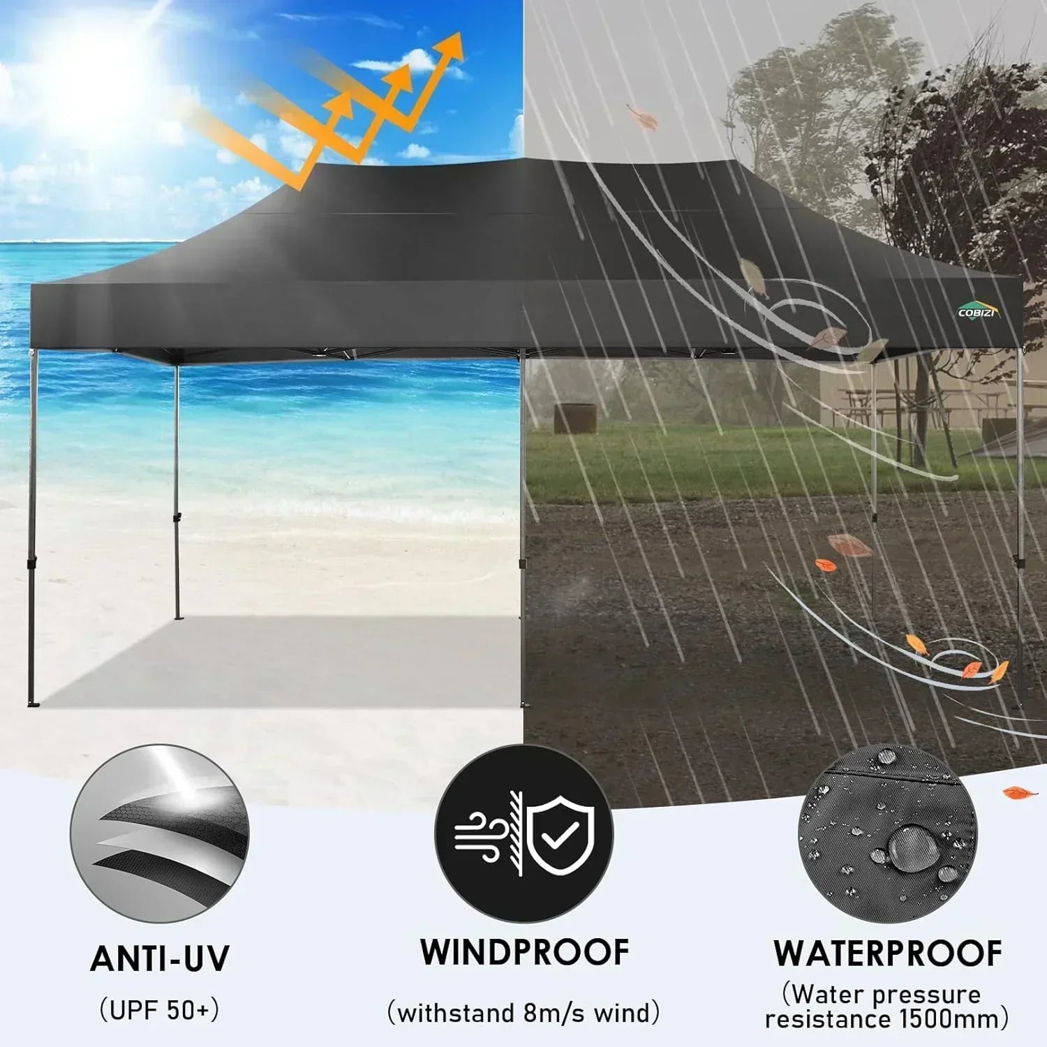 COBIZI 10x20 Heavy Duty Pop up Canopy Tent 6 sidewalls Commercial Canopy Wedding Party Tents wourant