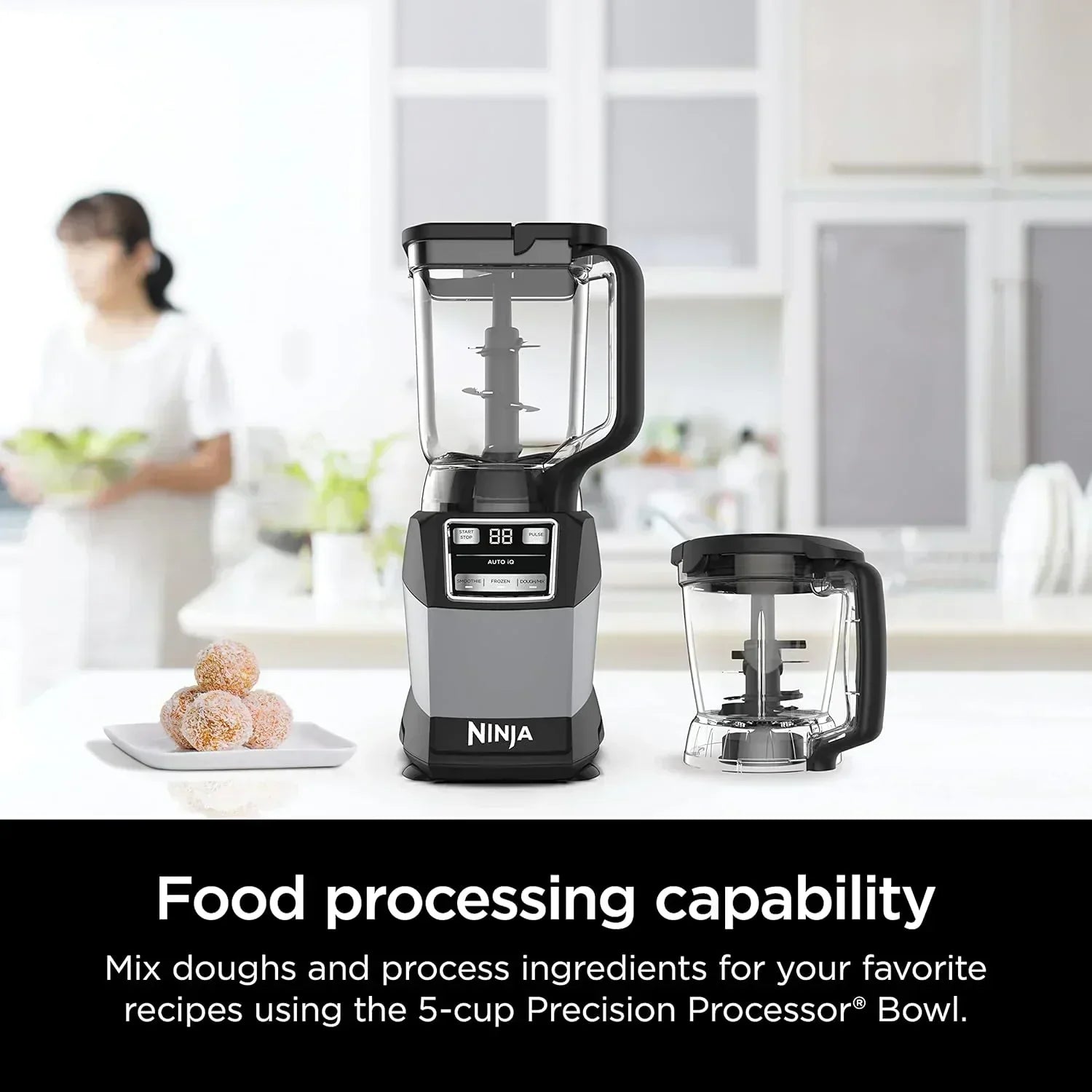 Ninja Blender Compact Kitchen System for Smoothies Doughs and Frozen Drinks with Auto-IQ wourant