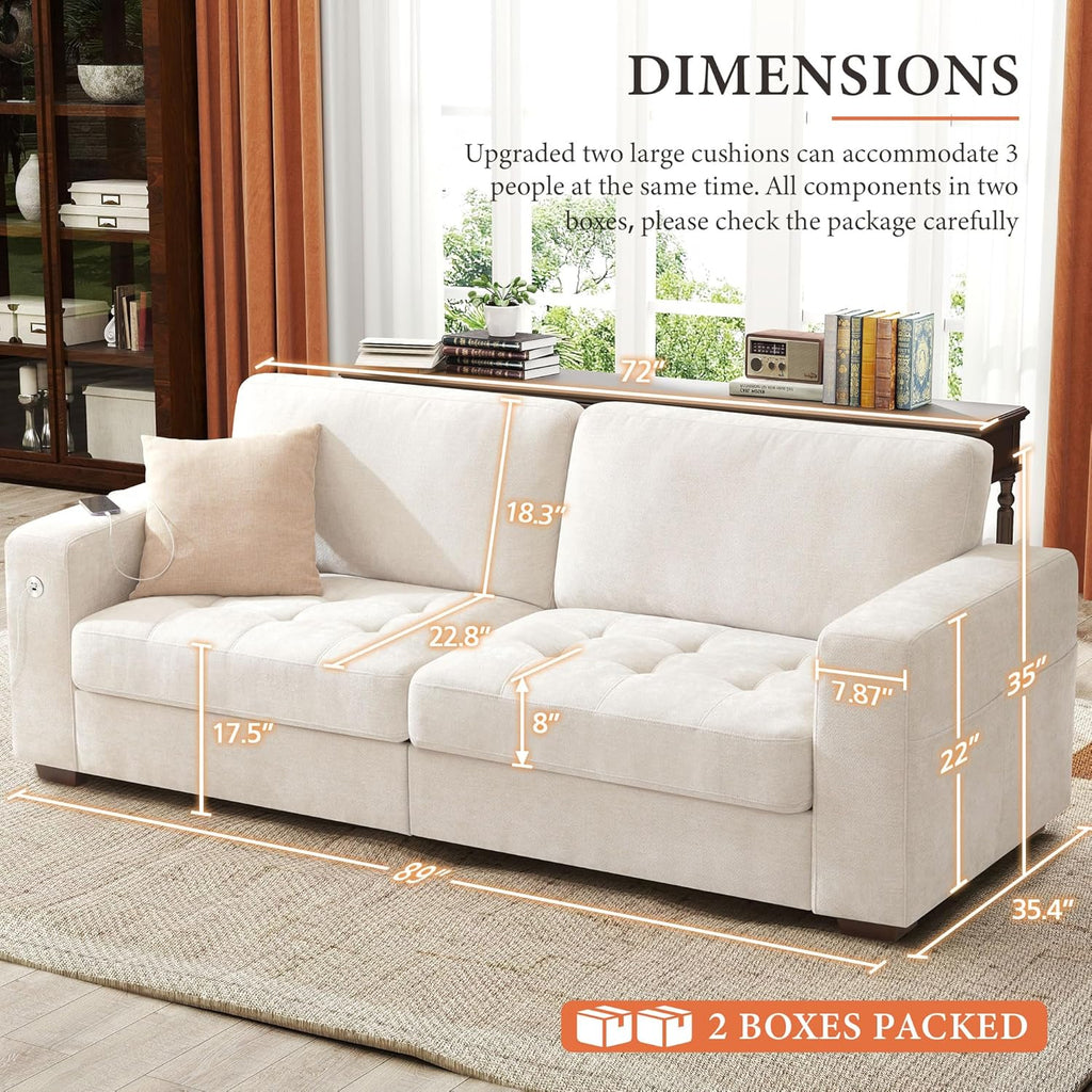 111.4 Inch L Shaped Modern Sofa Modular Cloud Sofa with Ottoman 4 Seater Chenille Deep Seat Sofa wourant