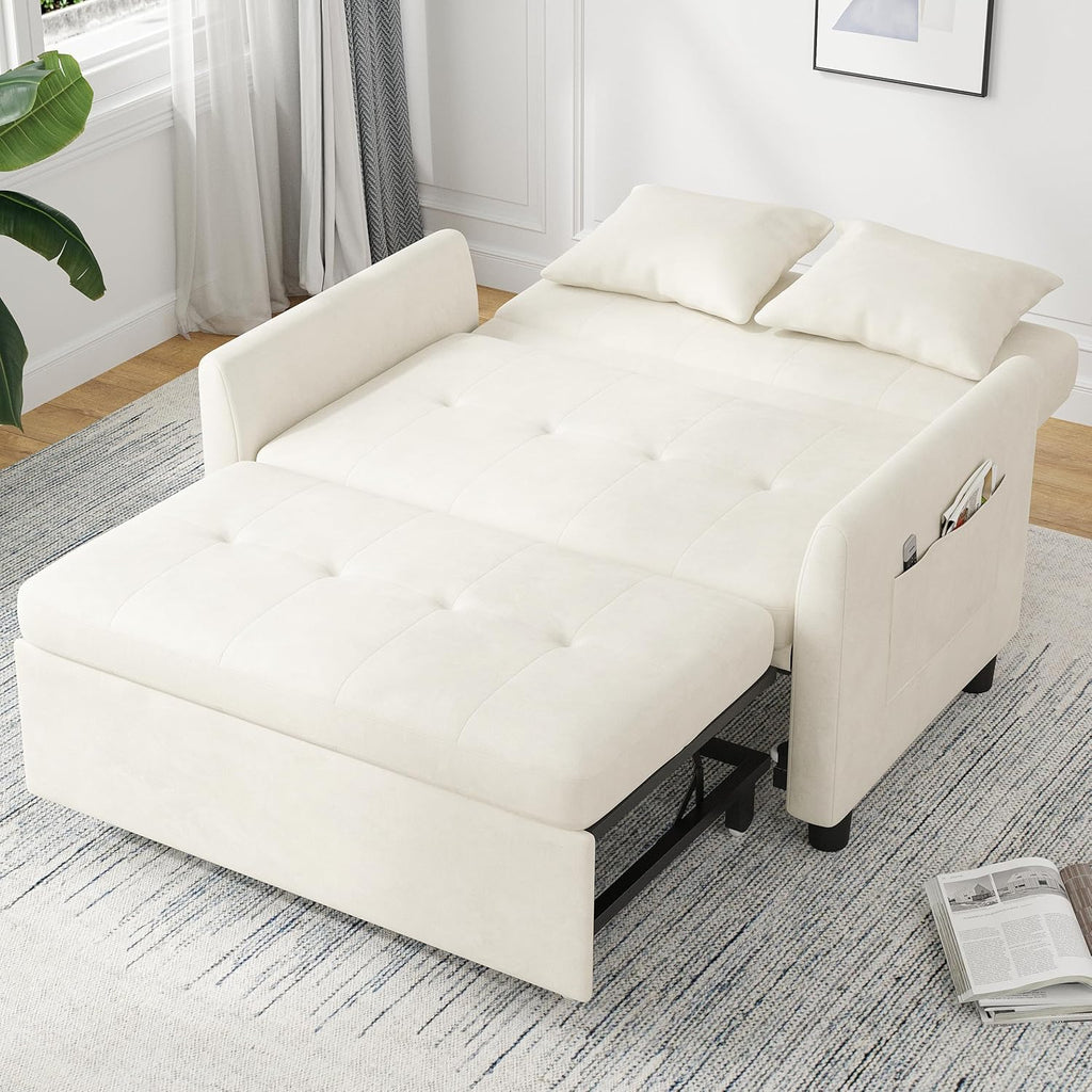 Sleeper Sofa Bed 3 in 1 Convertible Sleeper Couch Bed Pull Out Small Loveseat Sofa wourant