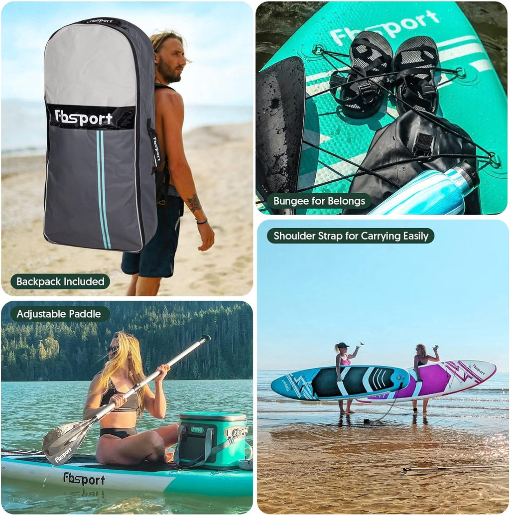 FBSPORT 11' Premium Stand Up Paddle Board Yoga Board with Durable SUP Accessories Carry Bag wourant