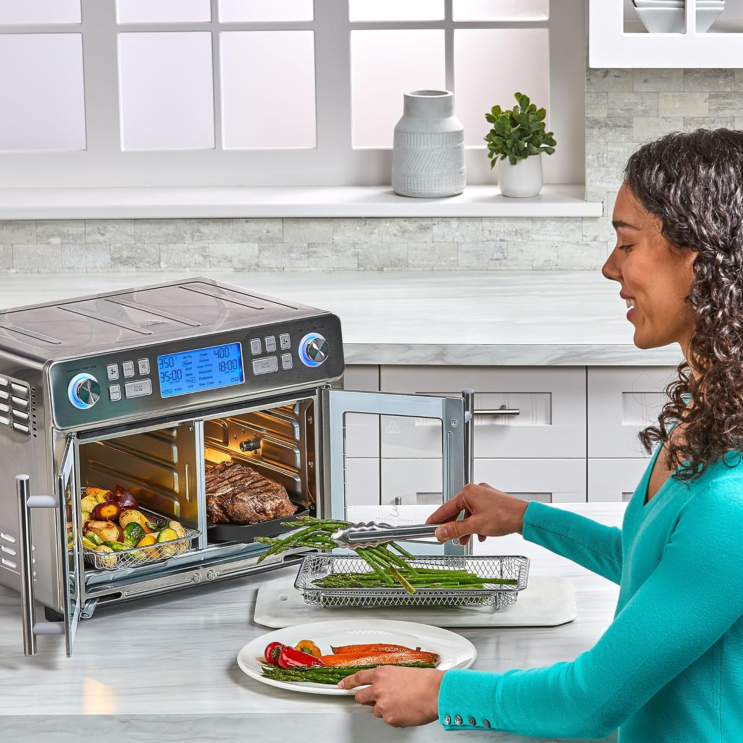Emeril Lagasse Dual Zone 360 Air Fryer Oven Combo with French Door 25 QT Extra Large wourant