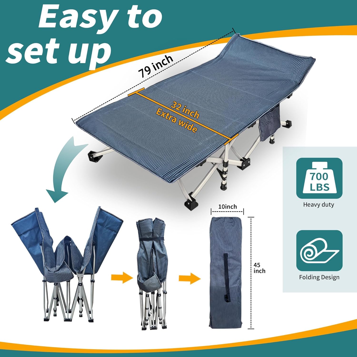 2-Pack Camping Cots with Mattress Comfortable Folding Bed Heavy Duty Baby Cot wourant