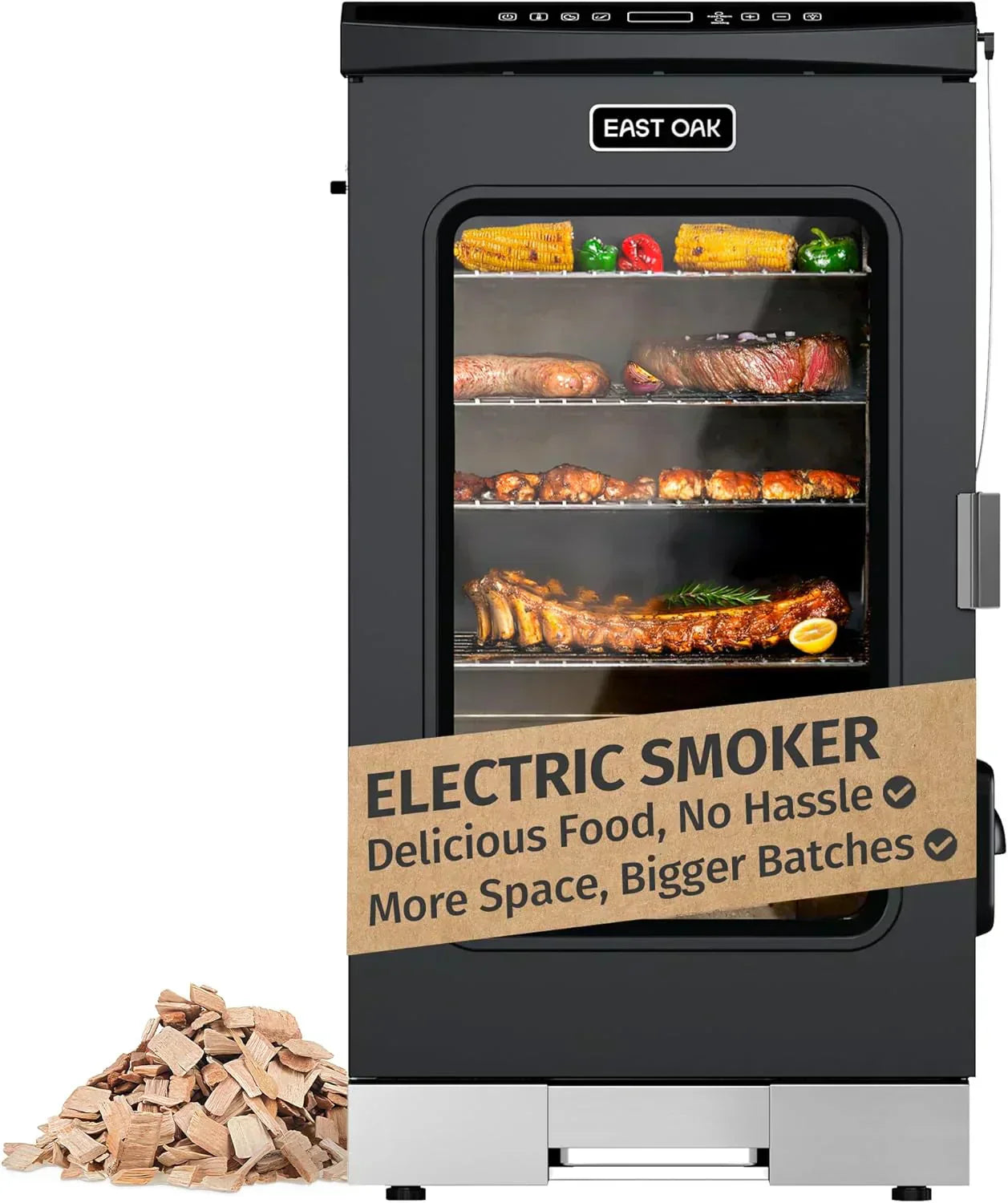EAST OAK 30" Outdoor Electric Smoker Built-in meat probe smokes up to 6 times longer wourant