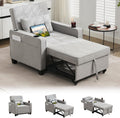 Adult Convertible Sleeper Chair Bed 3-in-1 Pull-Out Sofa Bed with USB/Type-C Ports Cup Holders wourant