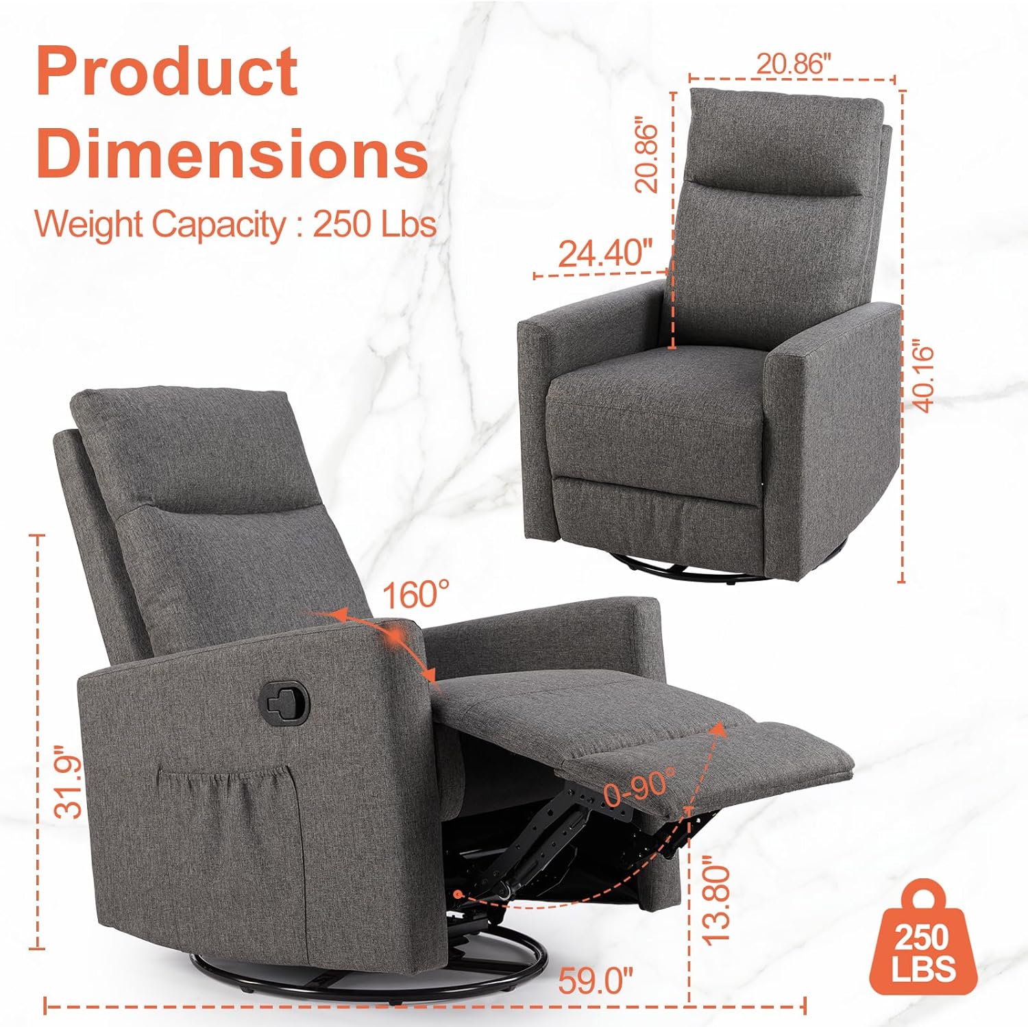 Sweetcrispy Massage Recliner Chair for Adults Adjustable Home Theater Seating wourant