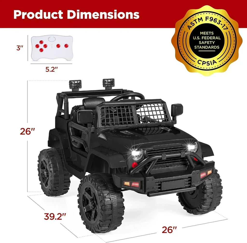 Best Choice Products 12V Kids Ride-On Truck Car with Spring Suspension and LED Lights wourant