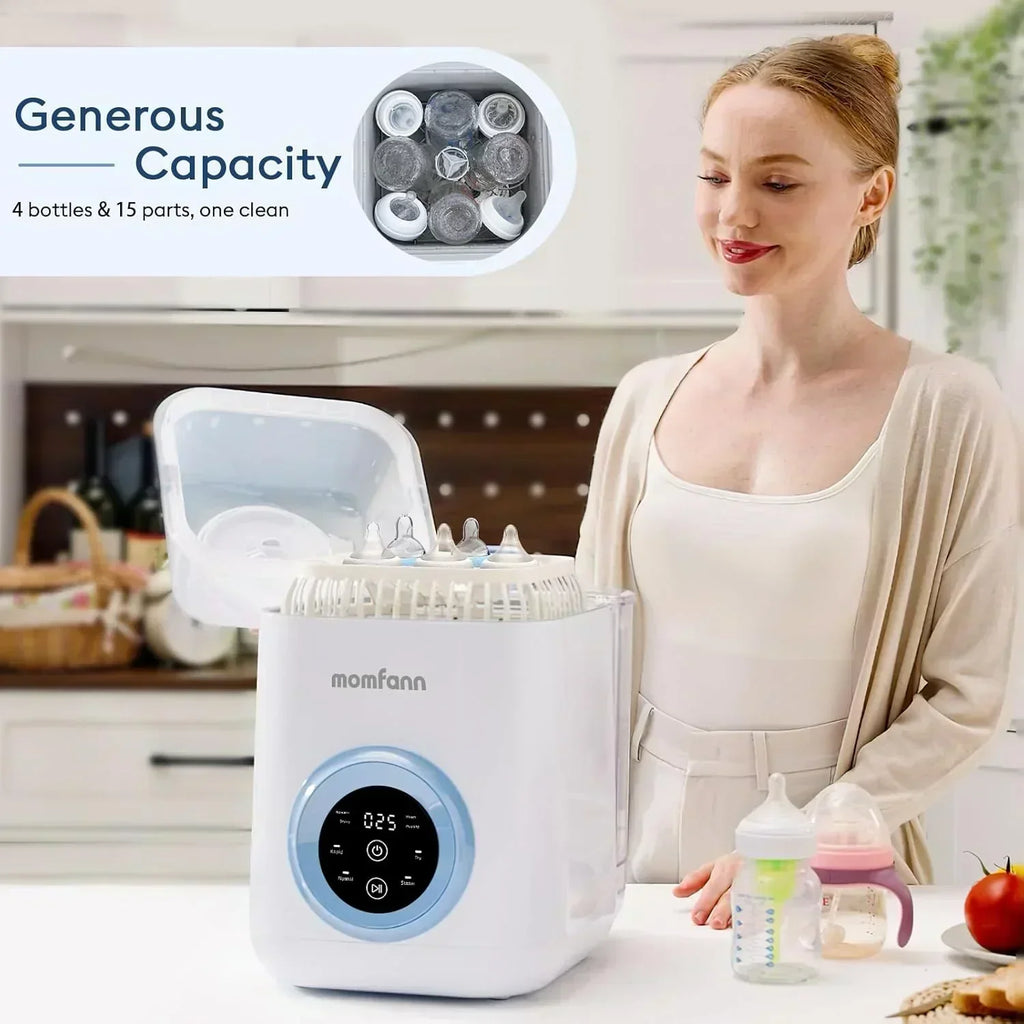 Baby Bottle Washer-19 Min Rapid Wash Sterilizer and Dryer All-in-One Cleaner Bottles Pump Parts wourant