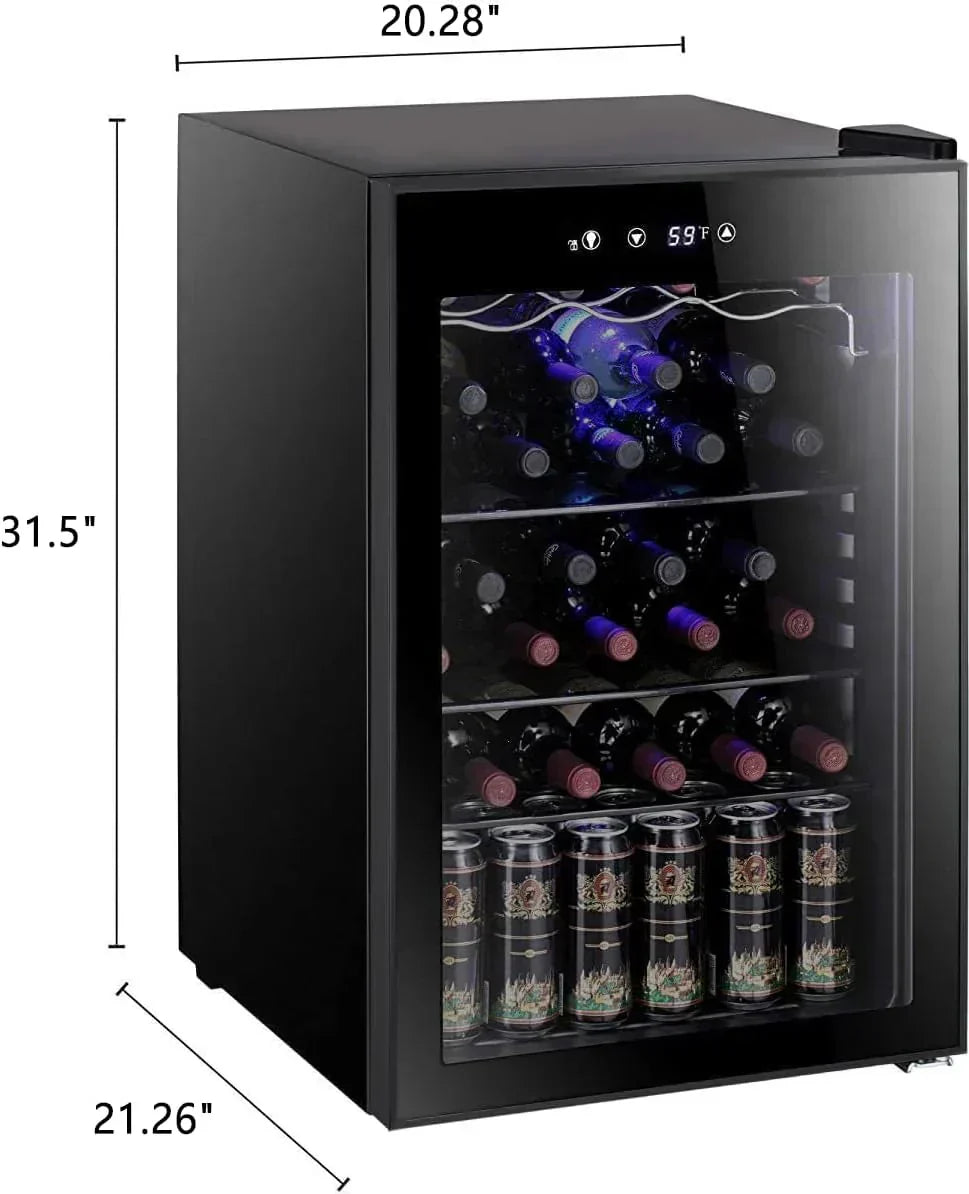 Antarctic Star 26 Bottle 130 Can Wine Cooler/Cabinet Beverage Refrigerator Cellar Beer Clear Glass wourant