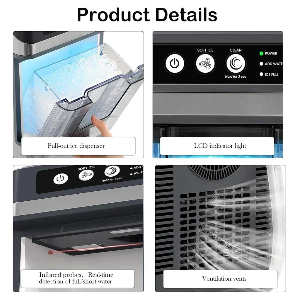 Large Capacity Ice Makers Countertop One-Click Operation Self-Cleaning Portable Ice Maker wourant