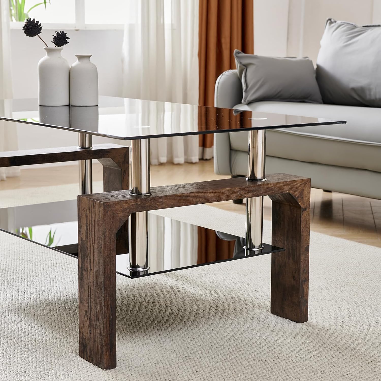 Living Room Rectangle Coffee Table Tea Table Suitable for Waiting Room Modern Side Coffee Table wourant