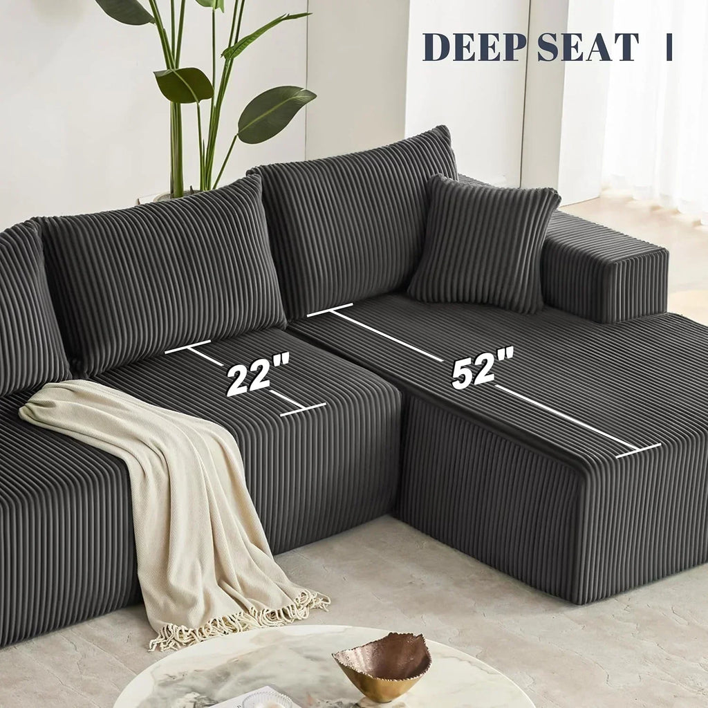 108-inch modular sofa cloud modular sofa with deep seat and reclining chair upholstered sofa wourant