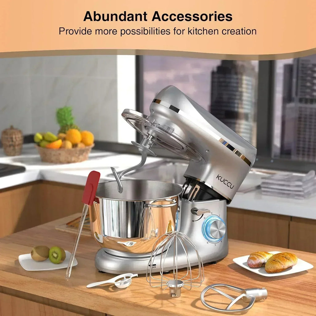 Stand Mixer 6.5 Qt 660W 6-Speed Tilt-Head Food Dough Mixer Kitchen Electric Mixer Stainless Steel wourant