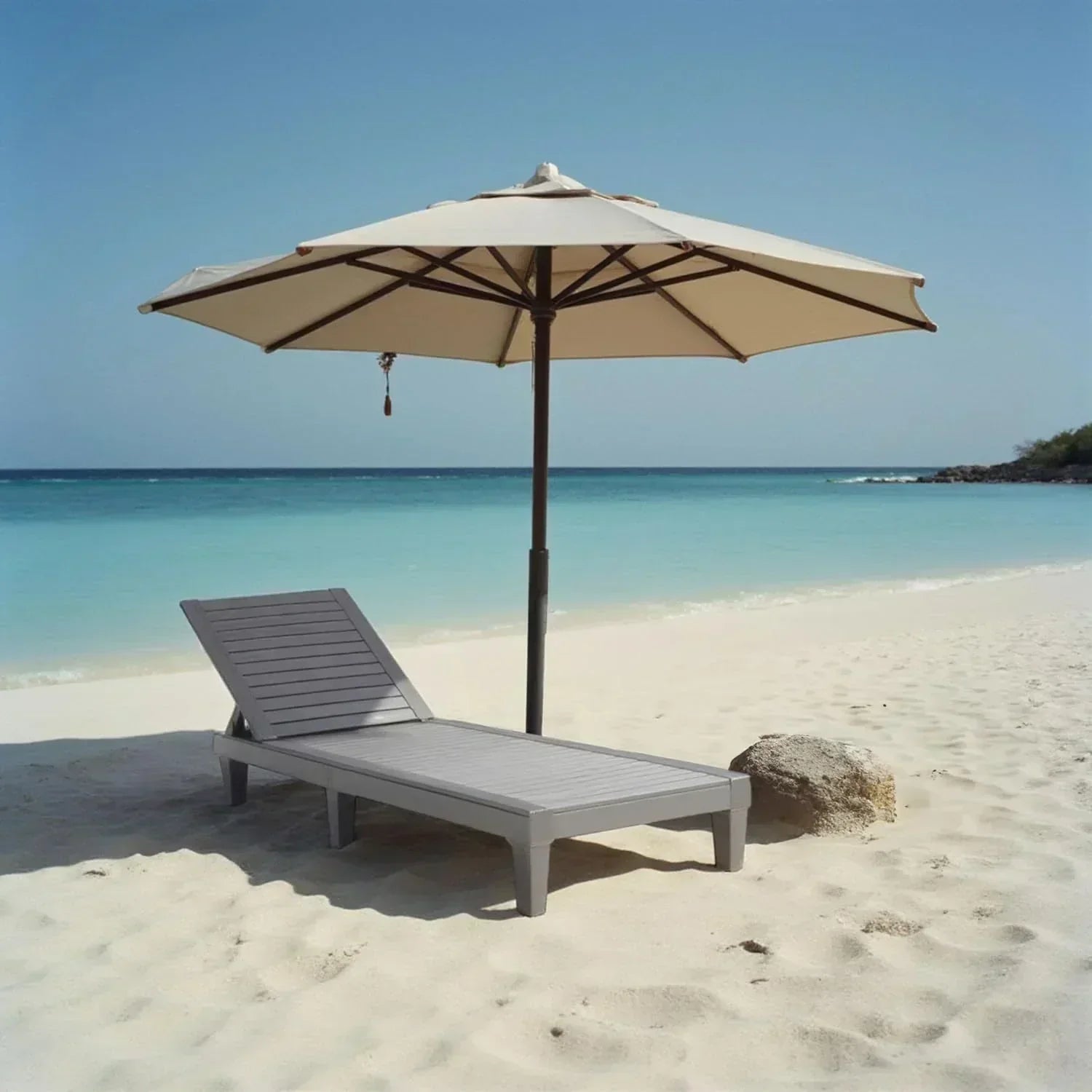 Patio Chairs Black Chaise Lounge Chair Outdoor 5-Position Adjustable Sun Tanning Chair wourant
