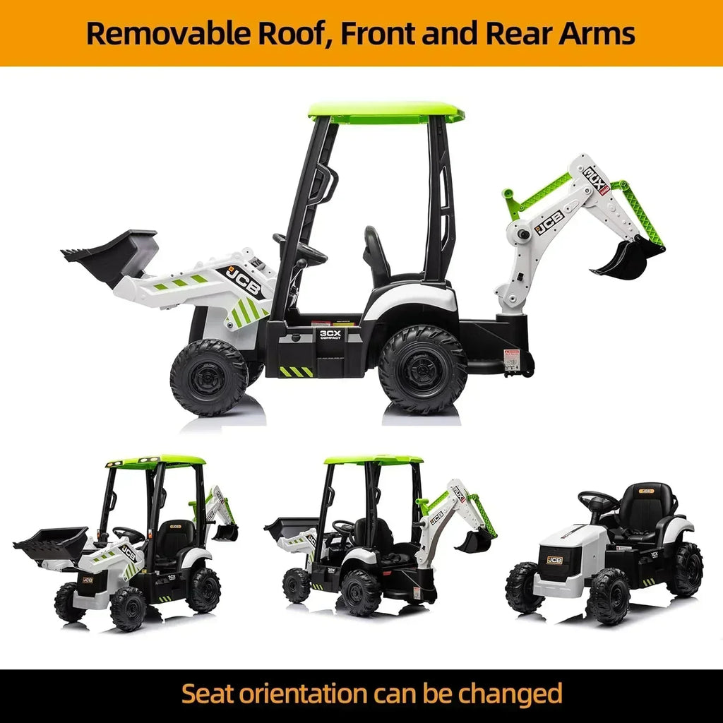 12V JCB Ride On Excavator Ride on Toys for Kids 4-8 Electric Car for Kids with Tractor wourant