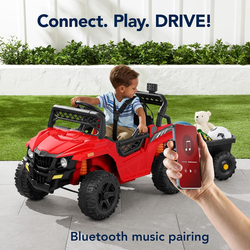 Children's black UTV electric children's car wourant