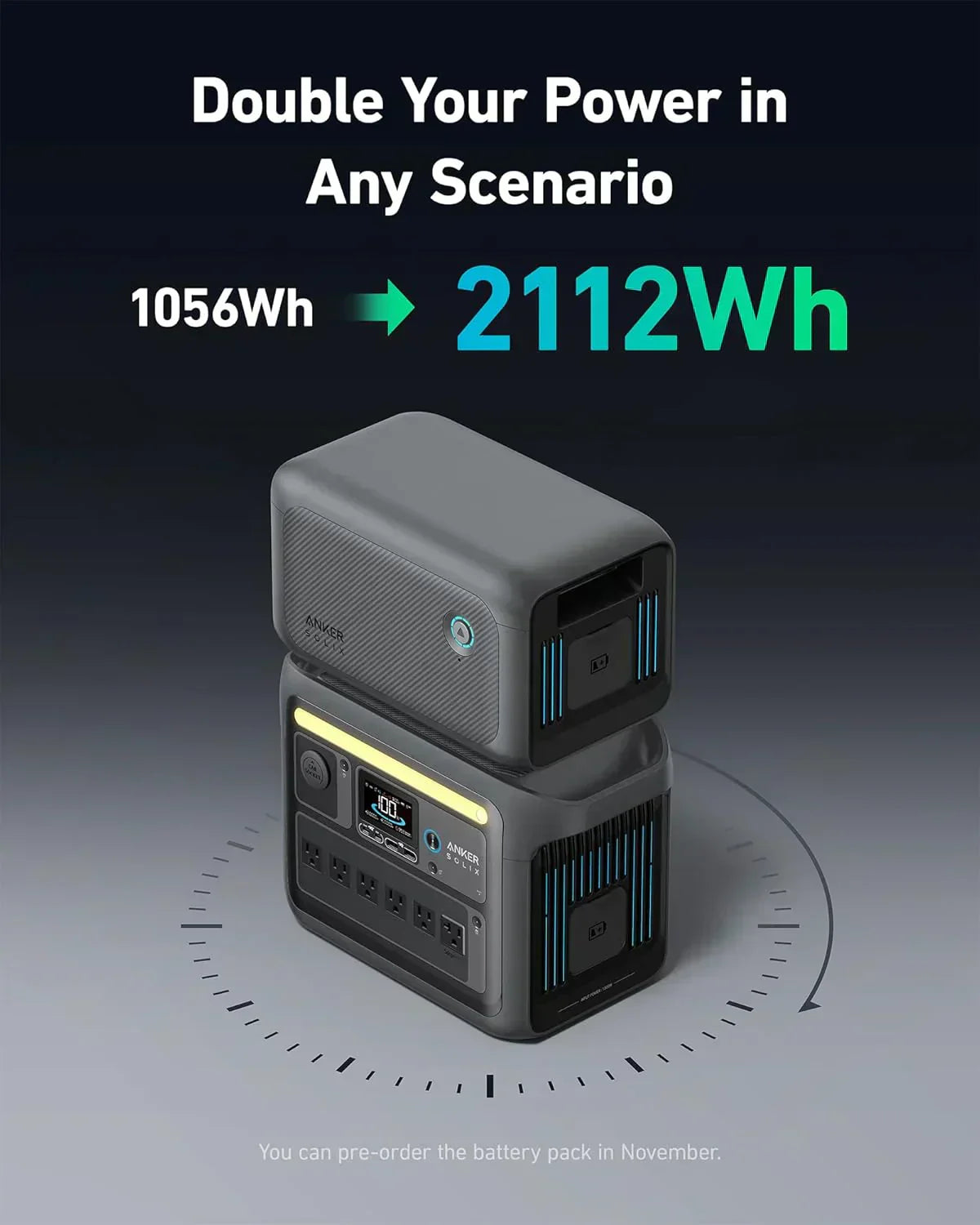 Portable Power Station 1800W (2400W Peak) Solar Generator 58 Minutes to Fully Charge wourant