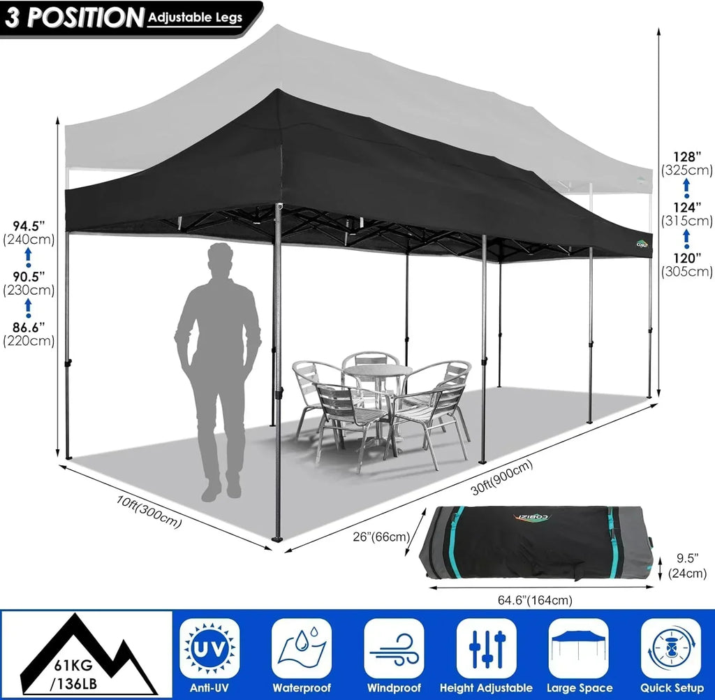 COBIZI 10x20 Heavy Duty Pop up Canopy Tent 6 sidewalls Commercial Canopy Wedding Party Tents wourant
