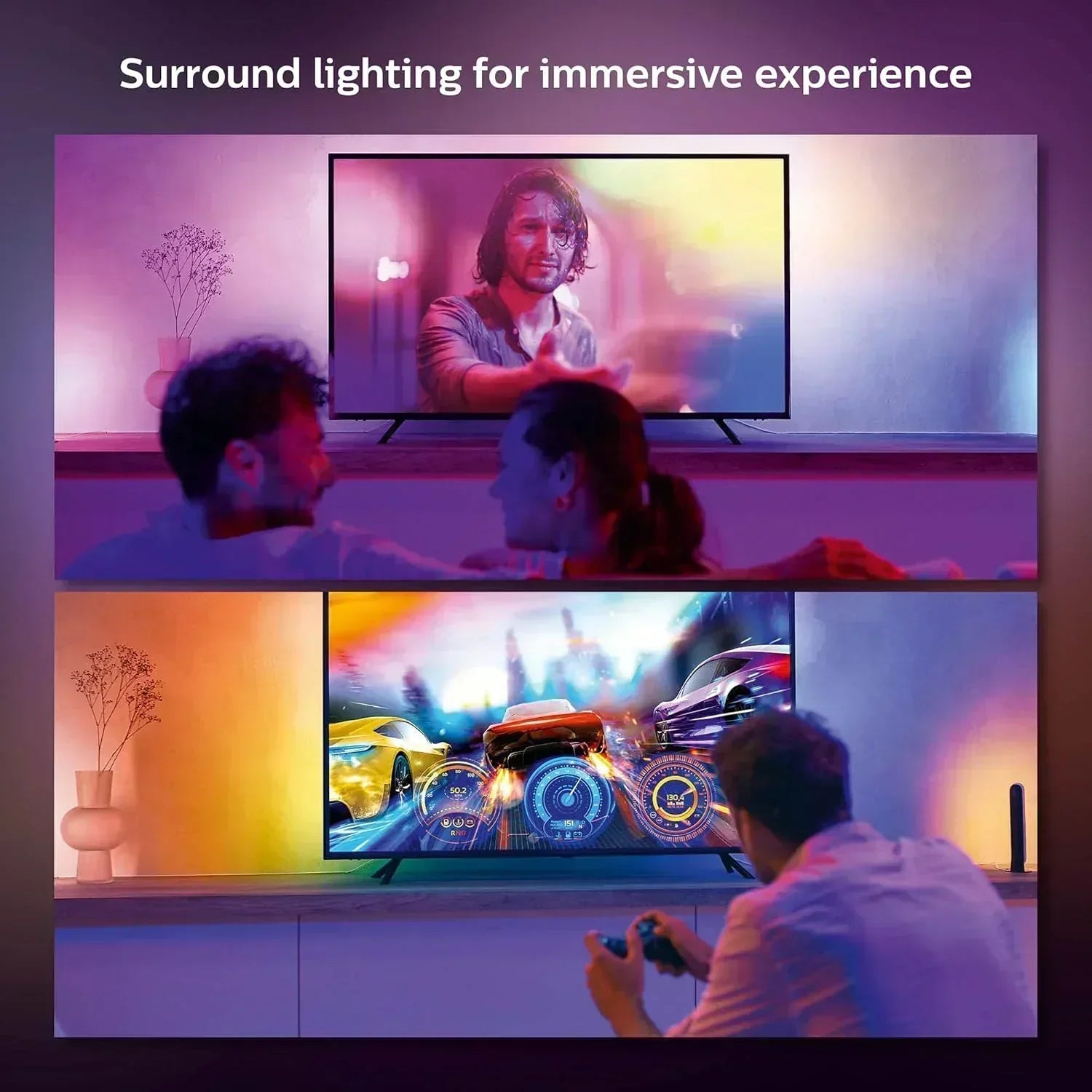 65-inch smart TV light strip flowing color-changing LED light strip backlight synced wourant
