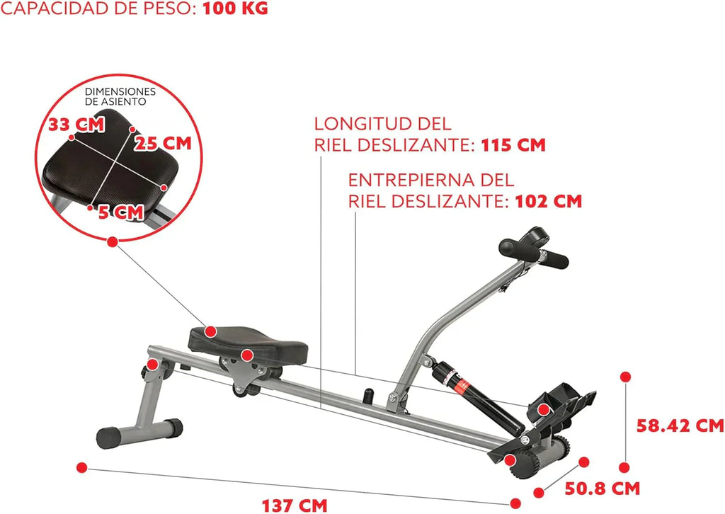 Sunny Health & Fitness Compact Adjustable Rowing Machine with 12 Levels of Resistance wourant