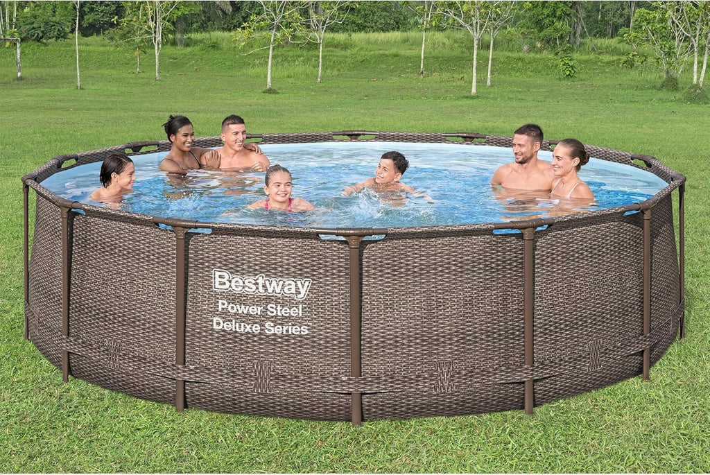 Power Steel Round Above Ground Outdoor Backyard Swimming Pool Set 1,000 GPH Filter Pump wourant