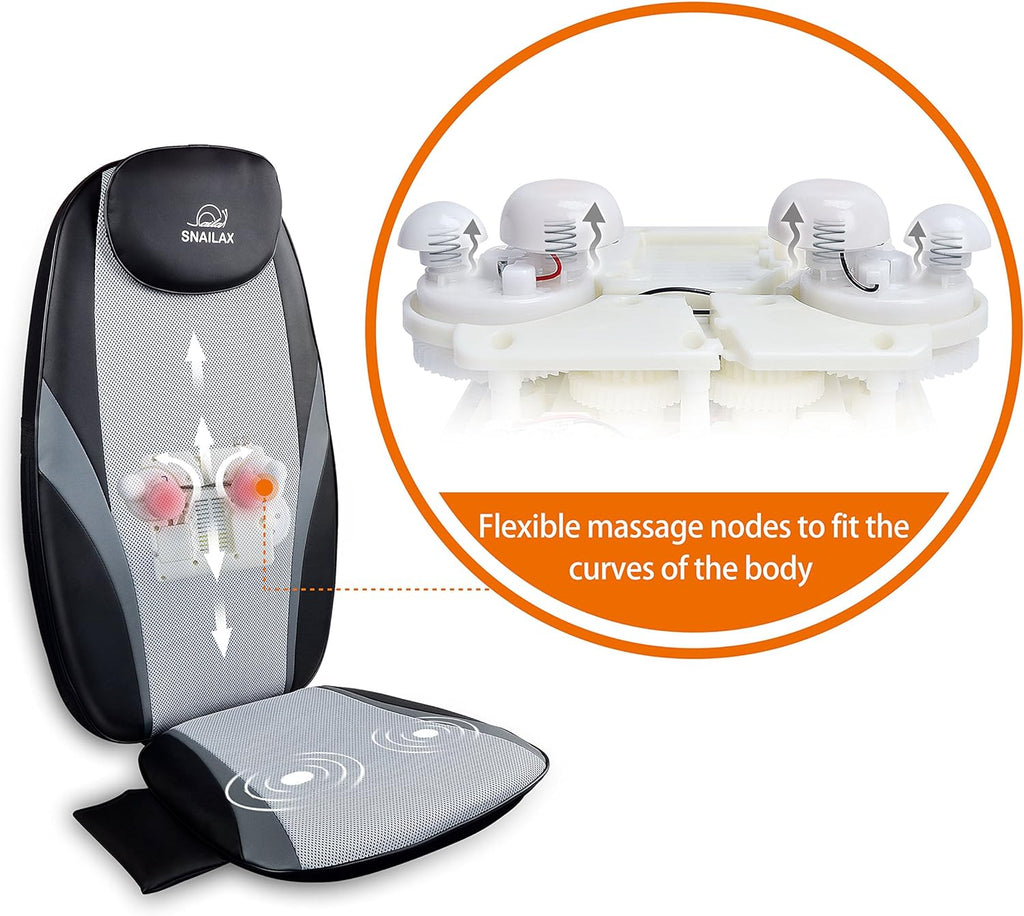 Snailax Shiatsu Massage Cushion with Heat Massage Chair Pad Kneading Back Massager for Home wourant
