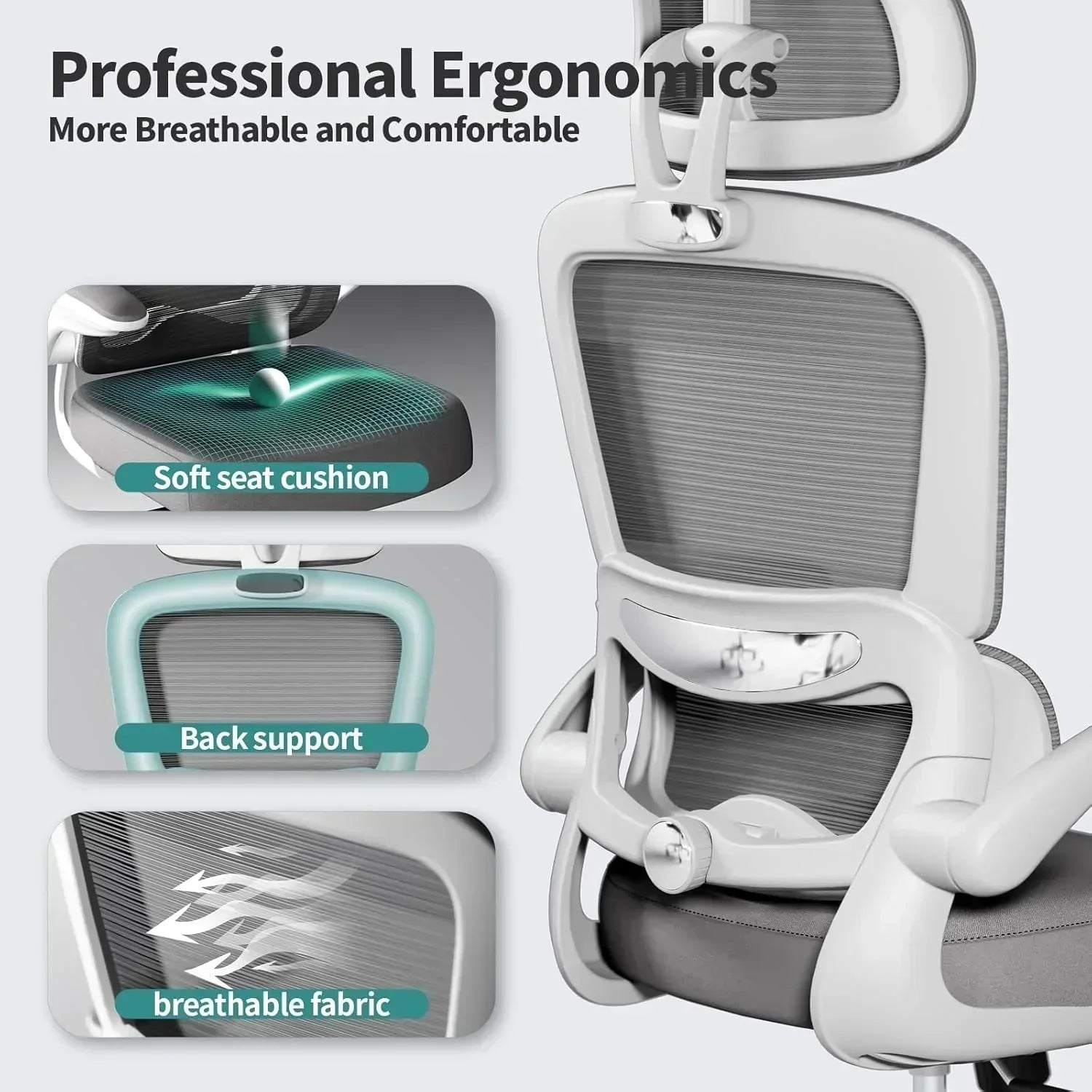 TRALT Office Chair Ergonomic Desk Chair 330 lbs Home Gaming Chair with Wheels wourant