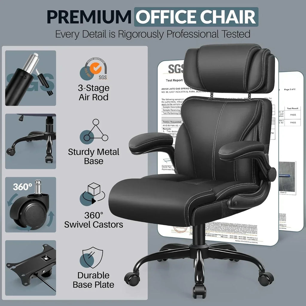 Office Chair Large High-Foot Computer Desk Chair Chair Lumbar Support Rotating Computer Chair wourant