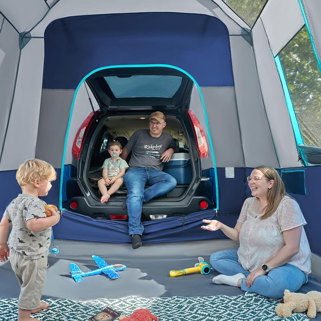 TIMBER RIDGE 5-9 Person SUV Tent with Screen Porch and Awning for Family Camping Weather Resistant wourant