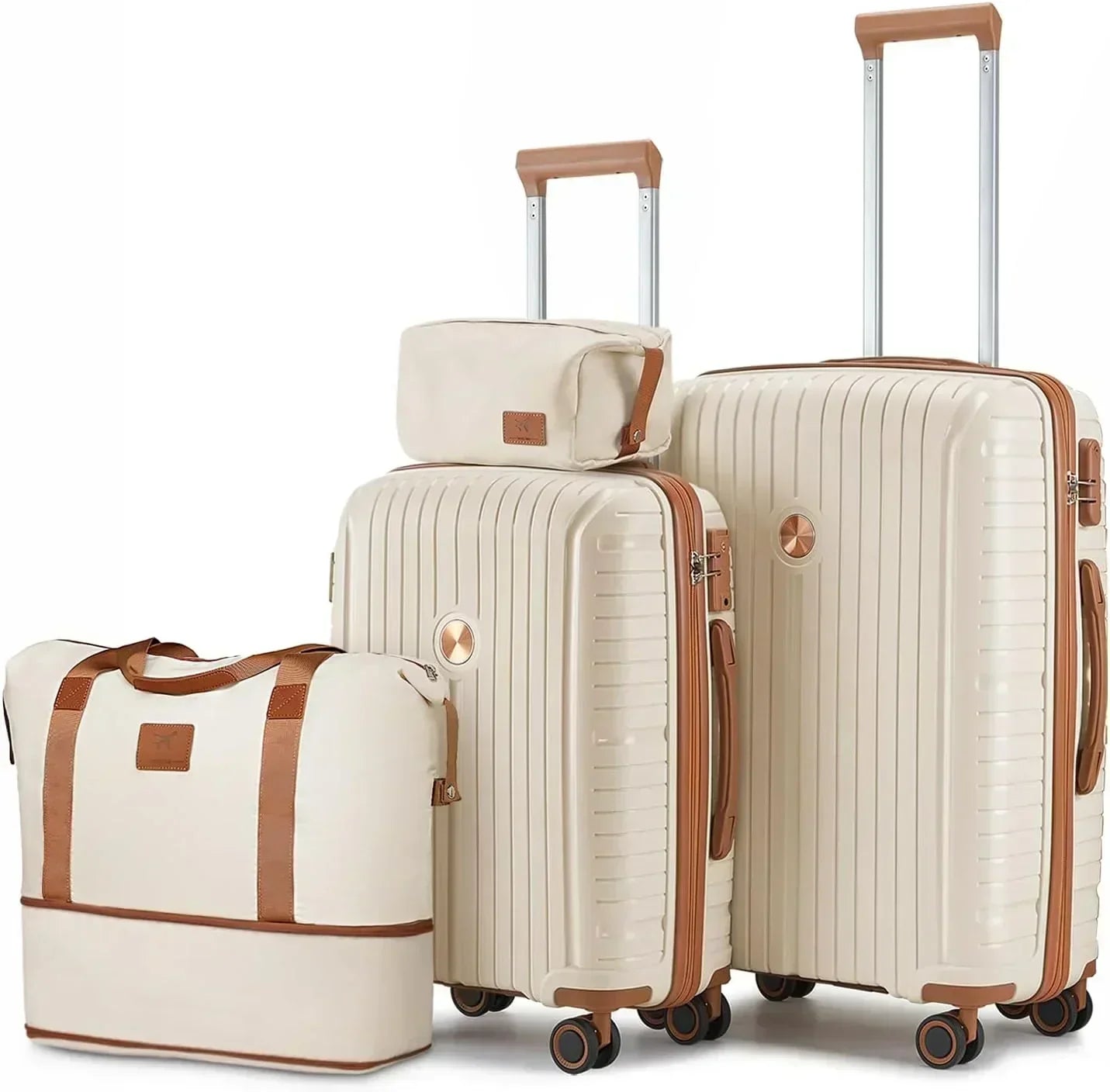 5-piece PP hardshell lightweight travel carry-on luggage set with dual spinner wheels wourant