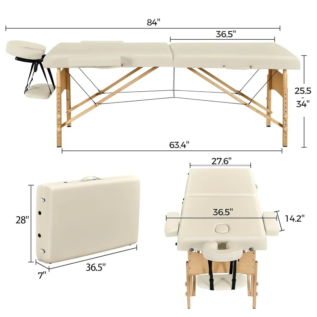 Yaheetech Massage Table Portable Lash Beds Spa Bed Massage Couch Foldable Spa Tables wourant