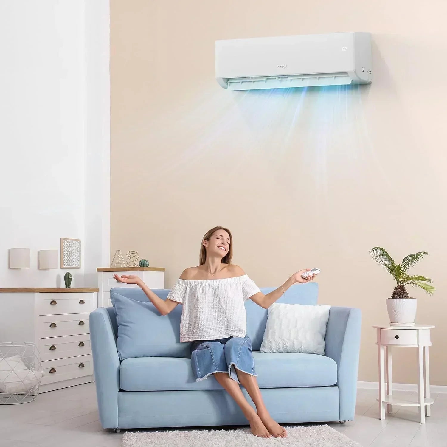 ROVSUN 9000 BTU Wifi Enabled Mini Split Air Conditioner Heater Inverter 19 SEER2 Energy Saving wourant