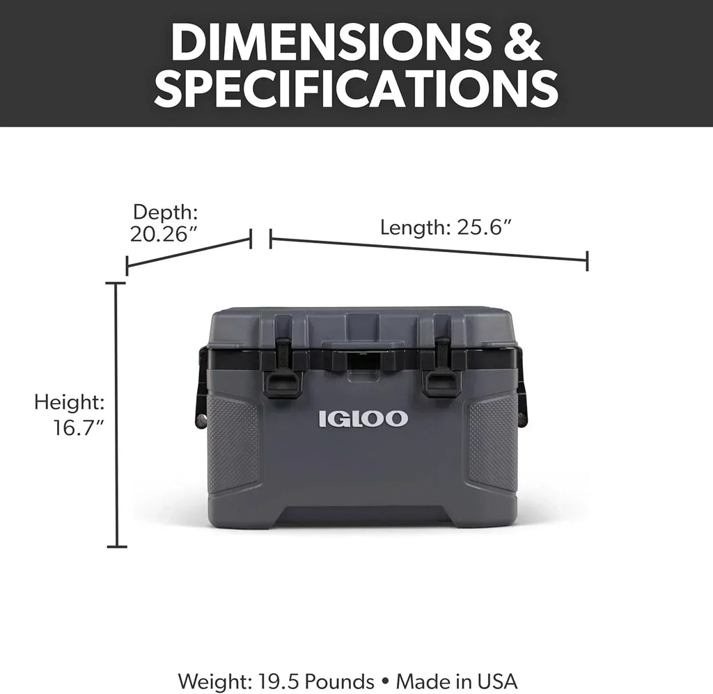 Igloo 52Qt Wheeled Cooler Insulated Hard Shell Ice Chest wourant