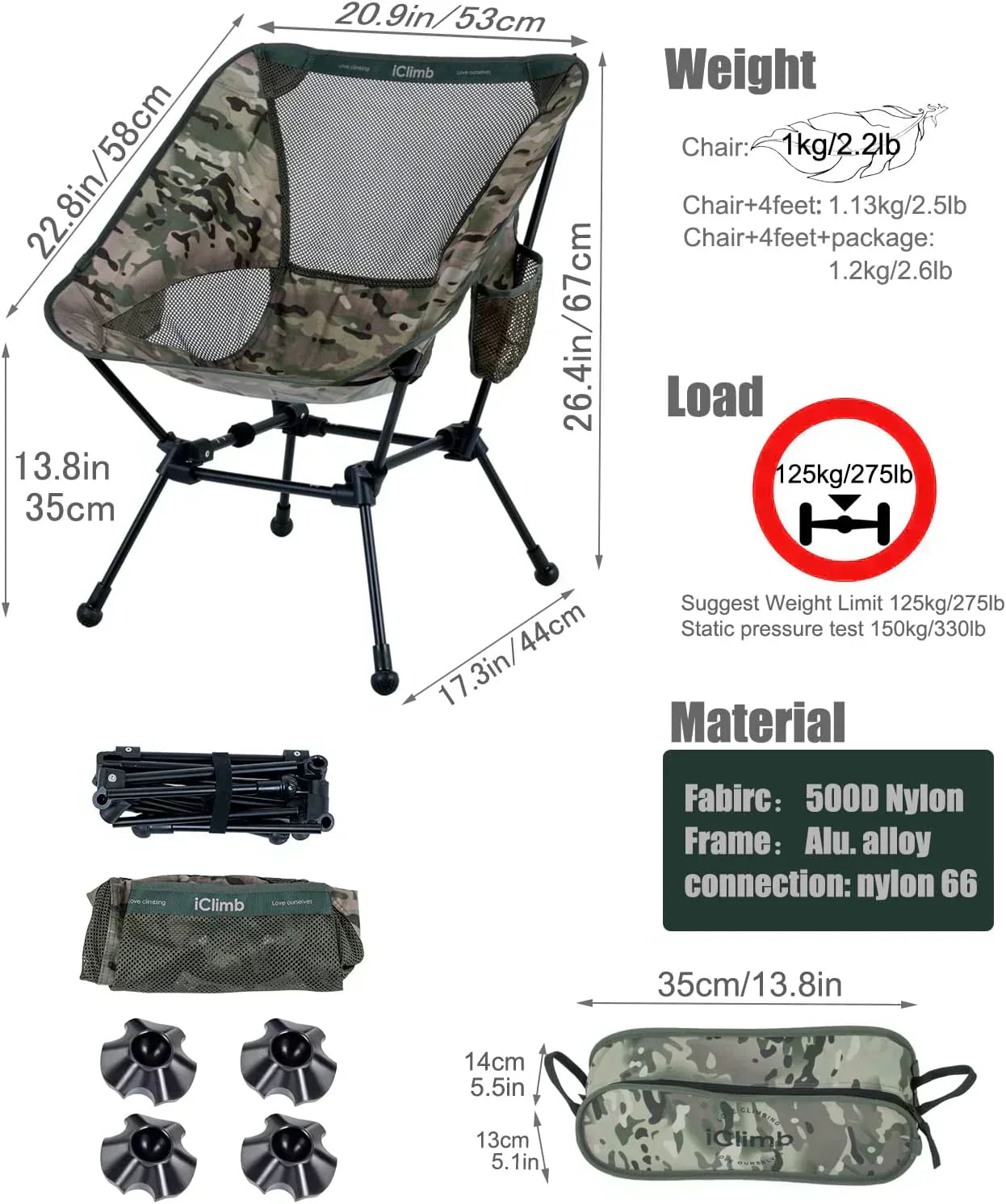 Ultralight Compact Camping Folding Beach Chair wourant