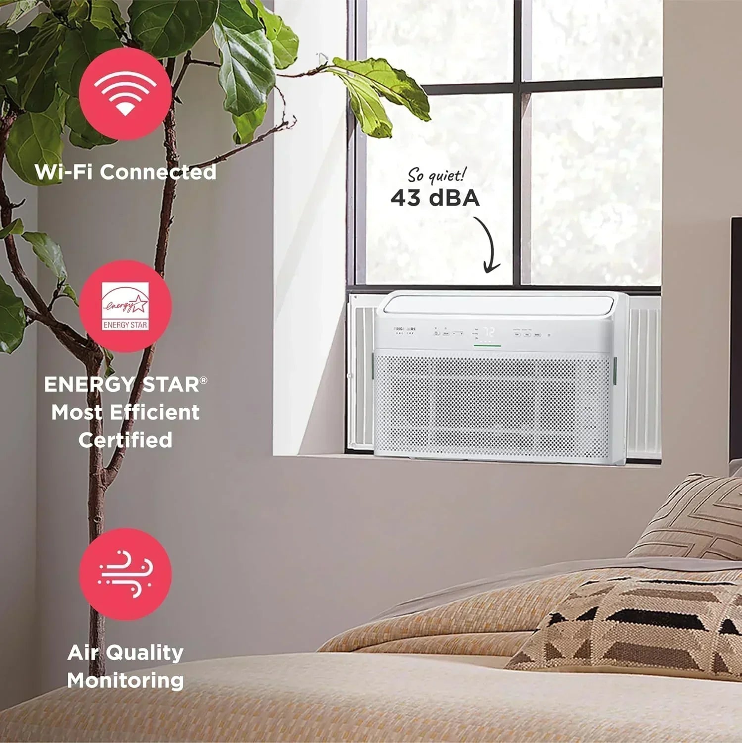 Frigidaire GHWQ103WC1 Inverter Quiet Temp Room Air Conditioner 10,000 BTU with Wi-Fi Connected wourant