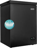 EUHOMY 3.5 Cu.Ft Chest Freezer with Removable Basket Small Deep Freezer Adjustable 7 Thermostat wourant