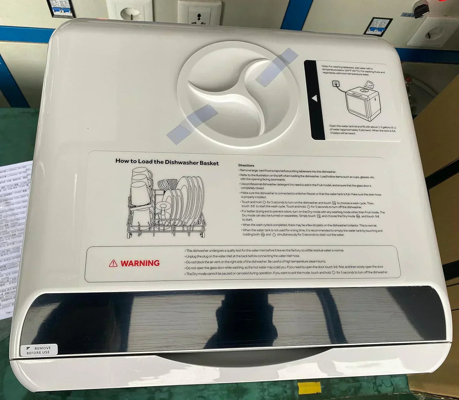 HAVA tabletop dishwasher 6-program portable dishwasher with built-in 5-liter water tank wourant